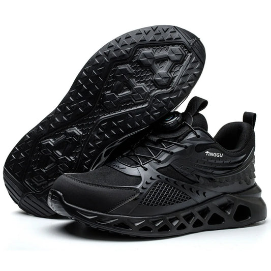Men's Summer Mesh Labor Protection Shoes Anti-Smashing Wear-Resistant Outdoor Construction Site Protection Work Shoes Anti-Pierc