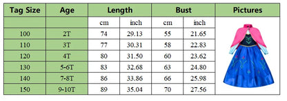 Girl Princess Dress Halloween 2026 Cosplay Party Costume Snow Queen Princess Clothes Children Outfit