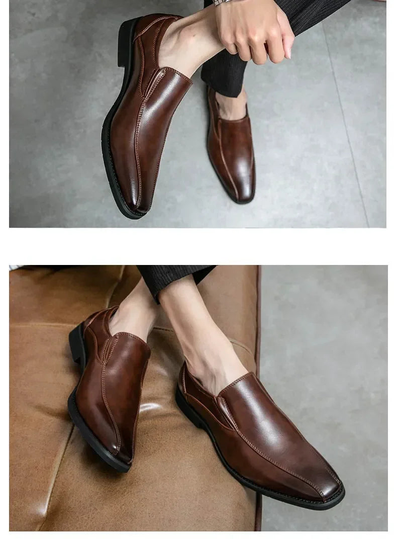 Casual Business Leather Shoes Men Loafers Formal Wedding Shoes Leisure Party Office Flats Men's Social Dress Moccasins