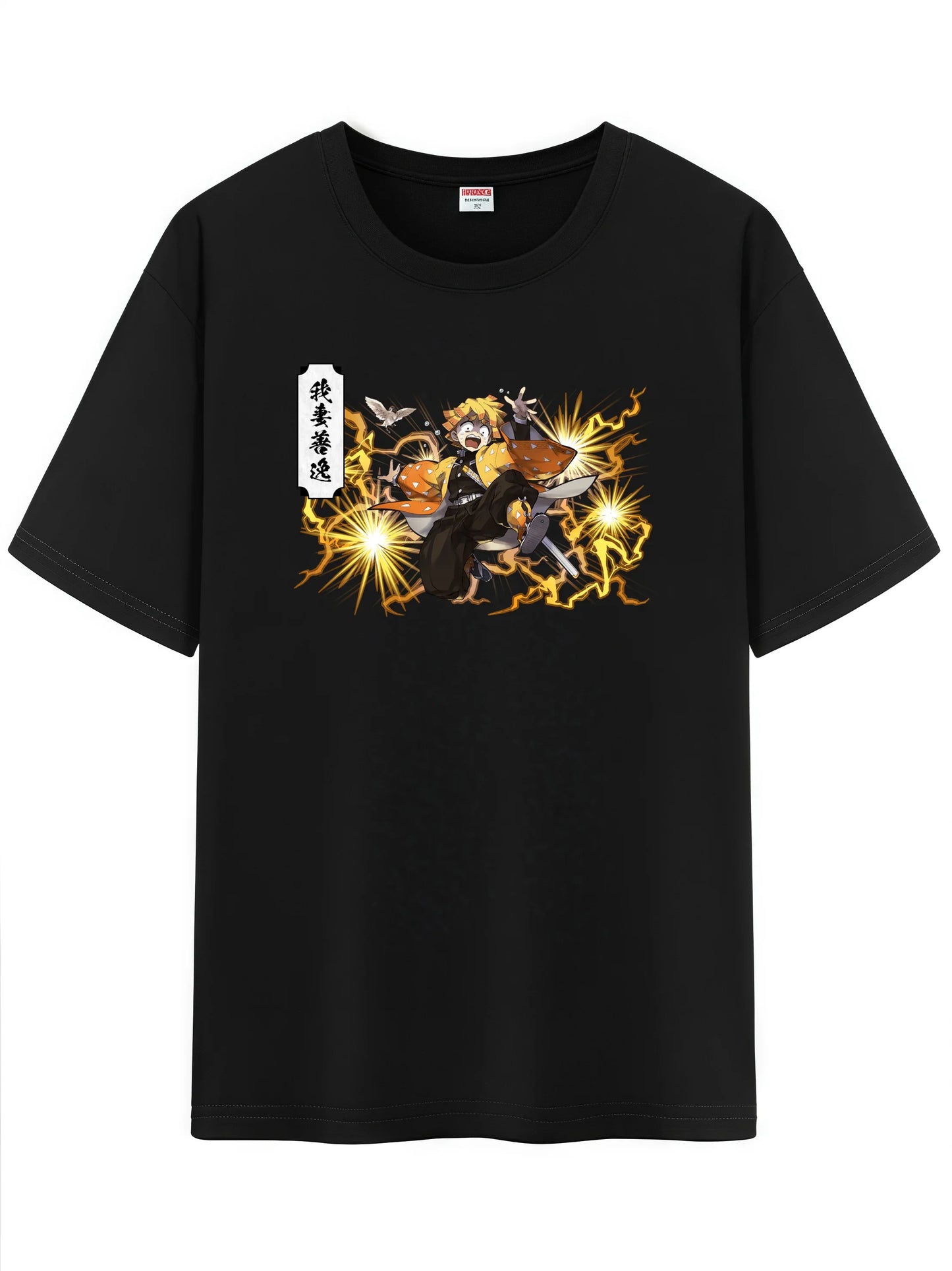 Unisex Japanese Anime Pattern T-Shirt,Demon Slayer Character Tanjirou Nezuko Graphic Short Sleeve Regular Fix Tee Shirt