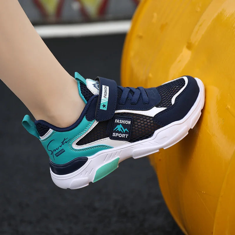 Kids Fashion Mesh Running Shoes Youngsters Teens Casual Walking Students Sneakers Breathable Soft Children Outdoor Sports Tennis