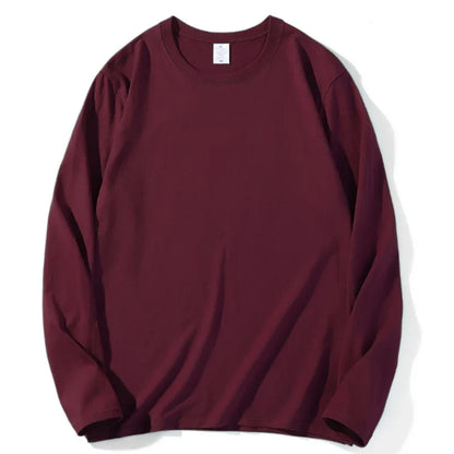 2026 Autumn Women Leisure Cotton Daily Long Sleeve Tops Lady Versatile Round Neck Baggy Clothes Female Concise Solid T-shirts