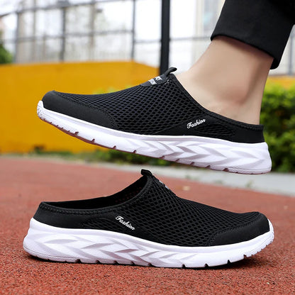 Casual Shoes Men Summer Half Shoes Slippers Slides Slip on Shoes Men Mesh Breathable Soft Comfortable Slippers for Men