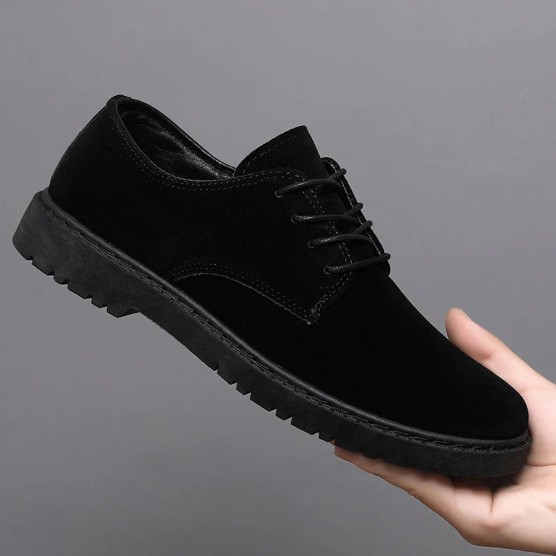 Luxury Brand Mens Casual Shoes Black Men Leather Shoes Fashion Lace Up Platform Work Shoes Wedding Formal Dress Oxfords Shoes