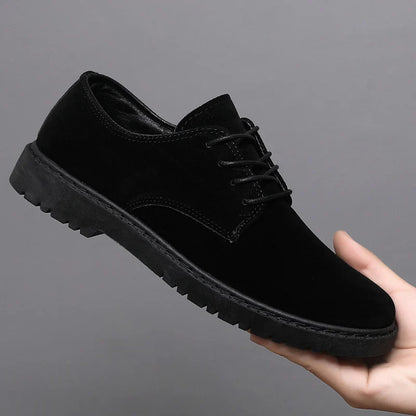 Luxury Brand Mens Casual Shoes Black Men Leather Shoes Fashion Lace Up Platform Work Shoes Wedding Formal Dress Oxfords Shoes