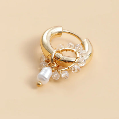 Geometric Crystal Asymmetric Dual-use Ear Buckle Earrings for Women Jewelry
