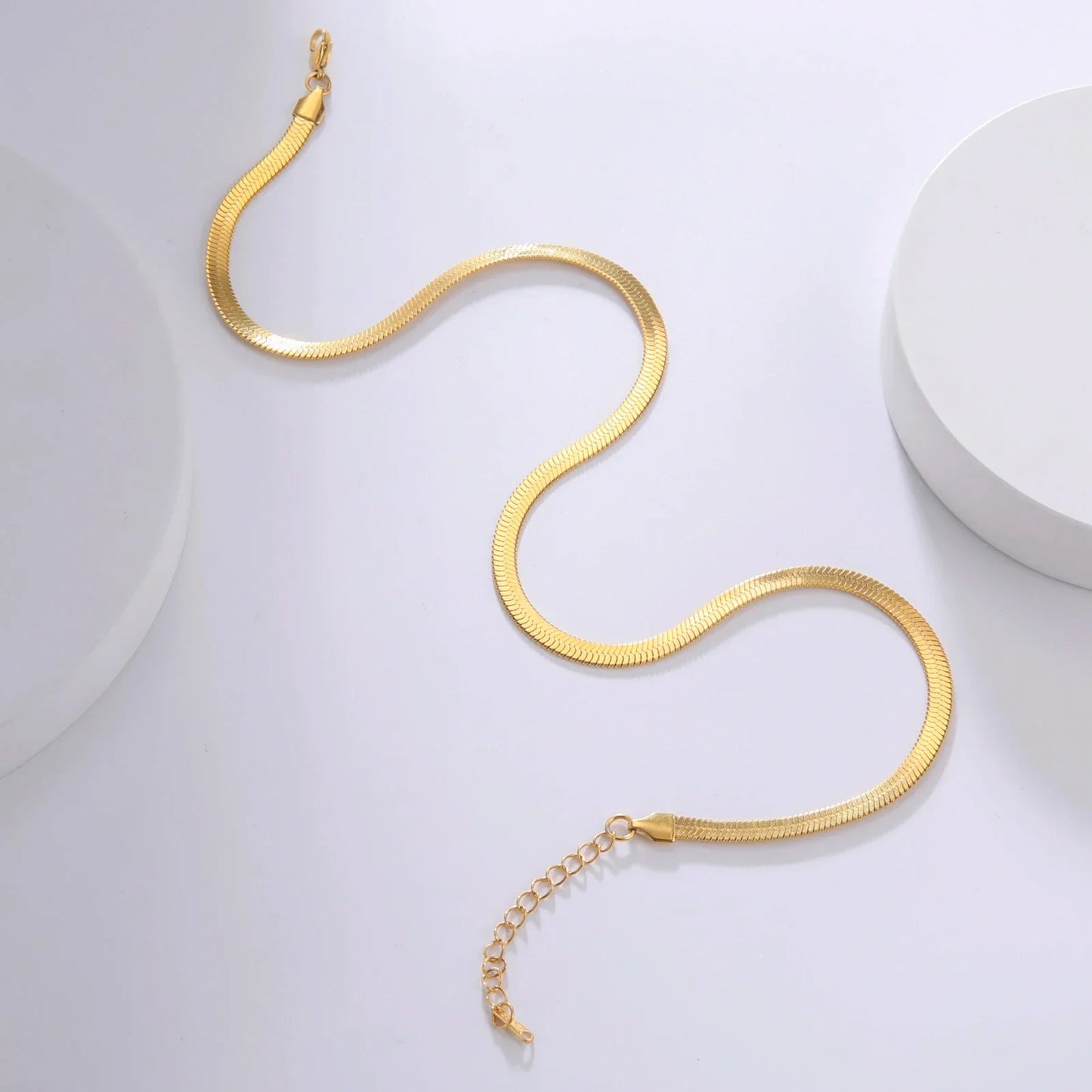 Stainless Steel Snake Chain Necklace for Women Men Gold Color Herringbone Choker Neck Chains 2026 Trend Jewelry Gift Hot
