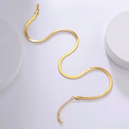 Stainless Steel Snake Chain Necklace for Women Men Gold Color Herringbone Choker Neck Chains 2026 Trend Jewelry Gift Hot