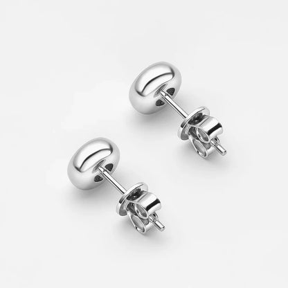 Oval Round Bezel 0.5CT Moissanite Stud Earrings for Women 925 Silver Plated 18k Pass Diamond Test Bubble Ear Jewelry Gift