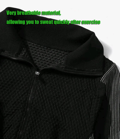 2/3Pcs Women Yoga Suit Seamless Knitted Yoga Pants Leggings Clothing Zipper Long Sleeve Crop Top Fitness Wear Sportswear Gym Set