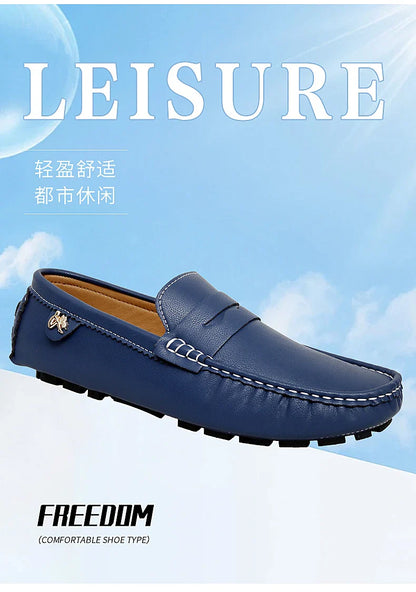 2025 New Handmade Beanie Shoes Men's Soft Sole Lazy Korean Style Trbottomy Easiest for Match Casual Slip-On Driving