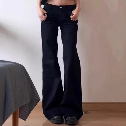 Low Waist Wide Leg Micro Flared Jeans