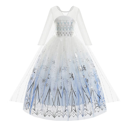 Frozen 2 White Elsa Princess Dresses for Baby Girls Outfit Snow Queen Cosplay Birthday Party Kids Clothing for 2-12 Years