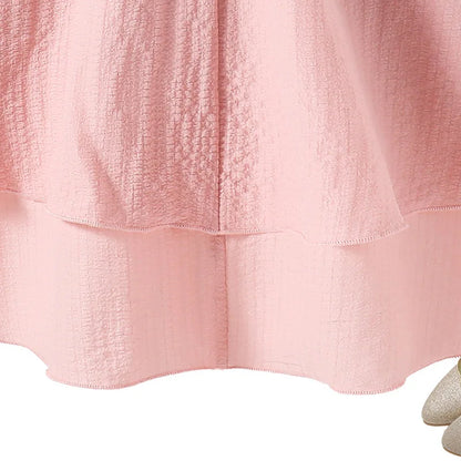 7-12 Years Teen Girls Dress Solid Color Sling Tiered Sleeveless Princess Dress For Kids Children Birthday Present Clothes