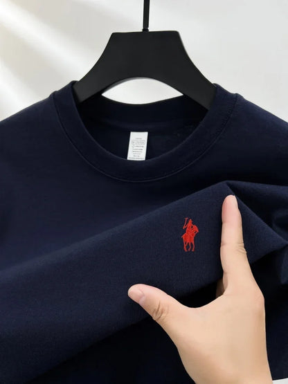 Luxury brand short sleeve men's round neck T-shirt summer fashion classic pony embroidery design 100cotton breathable casual top