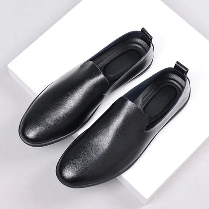 Summer Classic Fashion Mens Outdoor Leather High Quality Casual Shoes Slip on Soft Comfortable Lightweight Footwear