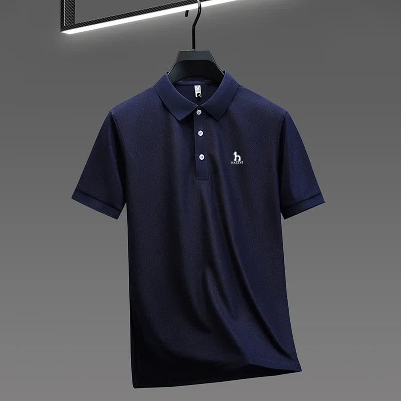 New Men's High End Brand Lape Short Sleeved Polo Shirt Summer Fashion Letter Print T-Shirt Casual Business Office Men's Clothing