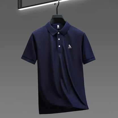 New Men's High End Brand Lape Short Sleeved Polo Shirt Summer Fashion Letter Print T-Shirt Casual Business Office Men's Clothing