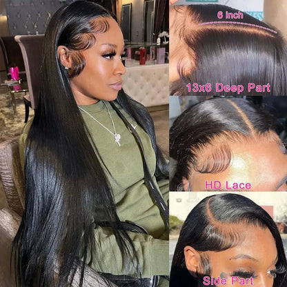 40 Inch Straight Hunan Hair Wigs 13x4 13x6 Gluless HD Transparent Lace Frontal Wigs 5x5 Straight Lace Front Human Hair Wigs