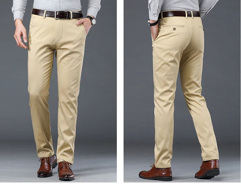 Winter Men Brand Fleece Pants Warm Cotton Business Thick Suit Casual Trousers Male Plush Formal Wear Pants 28-40