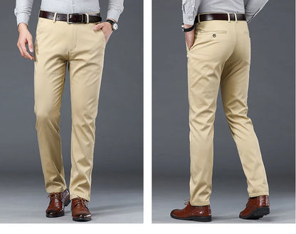 Winter Men Brand Fleece Pants Warm Cotton Business Thick Suit Casual Trousers Male Plush Formal Wear Pants 28-40