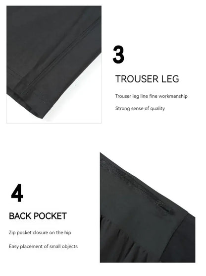 Lightweight Quick Dry Ice Silk Marathon Running Pants with Around waist Pack Breathable Workout Fitness Jogging Sport Trousers