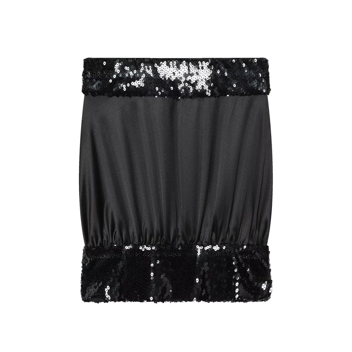 Chic Sequins Strapless Top For Women Holiday Party Tube Tops Chic Off Shoulder Fashion Solid Summer New Ladies Club Wear