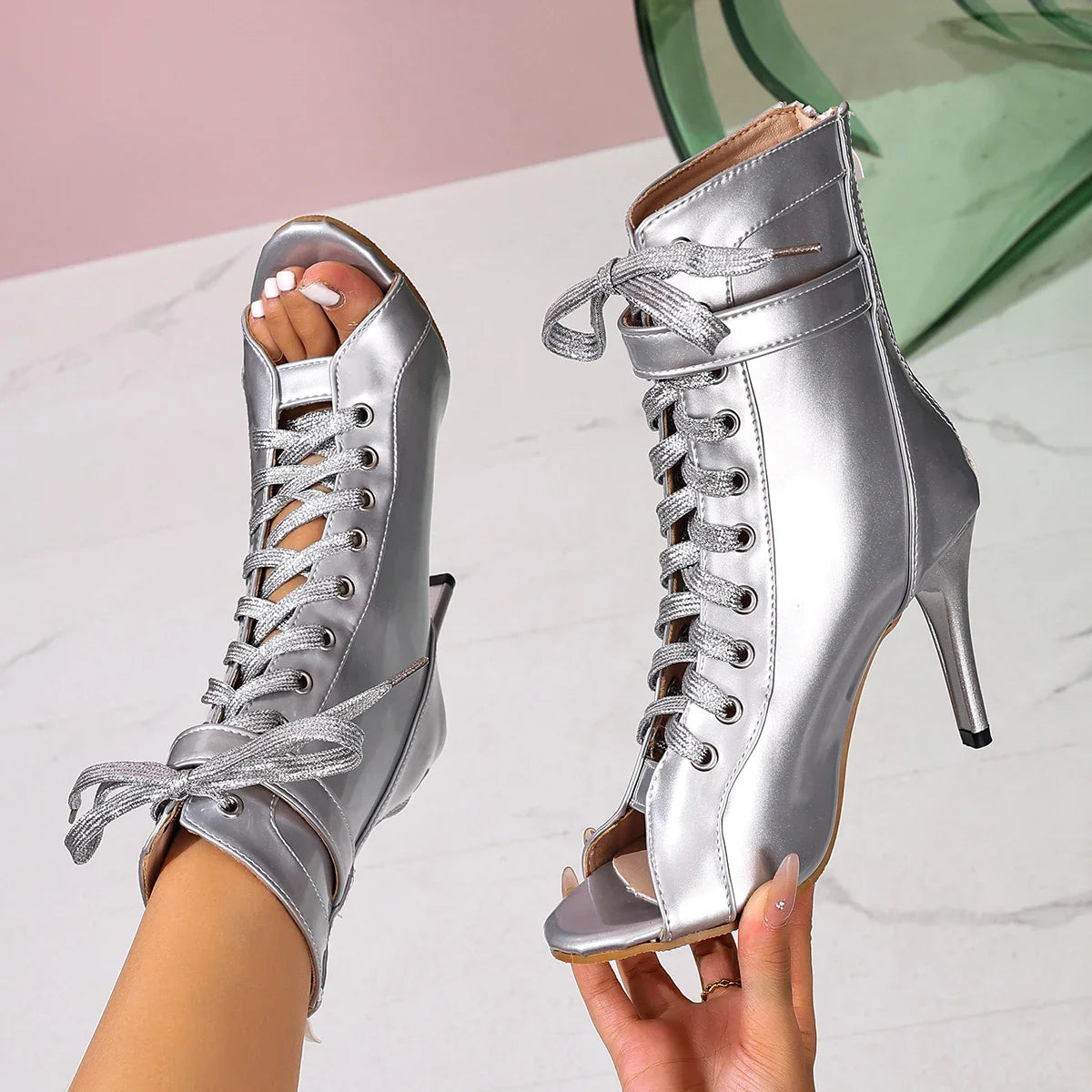 2026 Women's Summer New Sexy Stiletto Heels Sandals Fashion High-quality Banquet Zipper Strap Combination High Heels