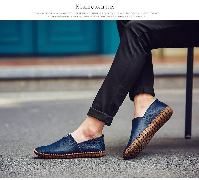 Fashion Men's Driving Shoes Handmade Leather Men Loafers Soft Breathable Men's Casual Shoes