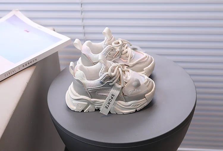 Girl Child Sport Shoe 2026 Spring Mesh Breathable Toddlers School Running Sneakers Fashion Non-slip Kids Boys Basketball Shoes