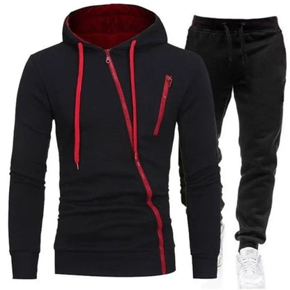 2024 Male Hoodie+Pants 2Pcs Jogging Sports Suit Casual Tracksuit Men Hooded Sweatshirt Outfit Spring Autumn Mens Sets Sportswear