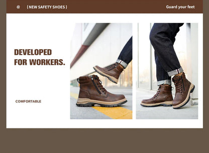 Protection Safety Shoes Men's Anti-smash Anti-puncture Wear Resistance Work Boots Anti-slip Sole Indestructible Safety Shoes