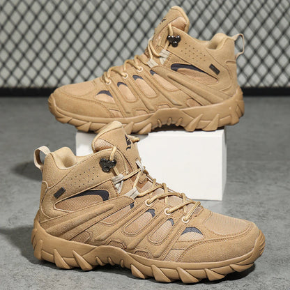New Men High Quality Leather Boots Fishing Hunting Sneakers Desert Combat Men's Boots Outdoor Hiking Shoes Ankle Boots Work Safe