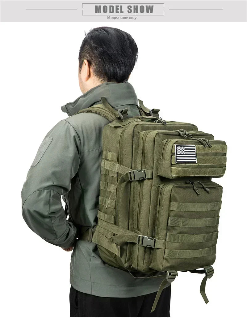 45L Tactical Backpack Large Capacity Outdoor Rucksack 3 Day Fitness Hiking Bag Hiking Camping Gear Backpacks