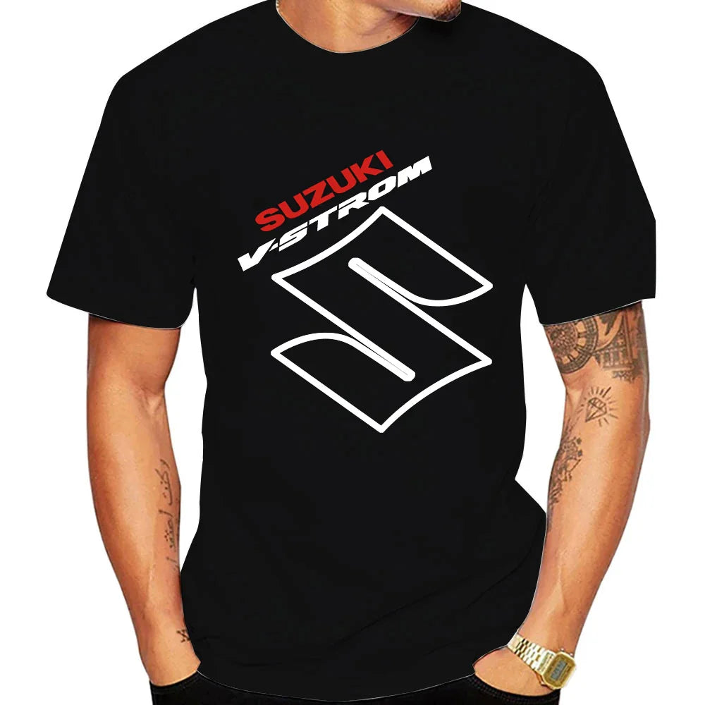 Summer new style motorcycle enthusiast men's 100% cotton T-shirt for casual sports fashion trend, loose short sleeves
