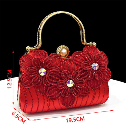 2026 Nigerian Heel Party for Women Orange Color Shoes and Bag Set Rhinestone Handbag Italian Design Wedding
