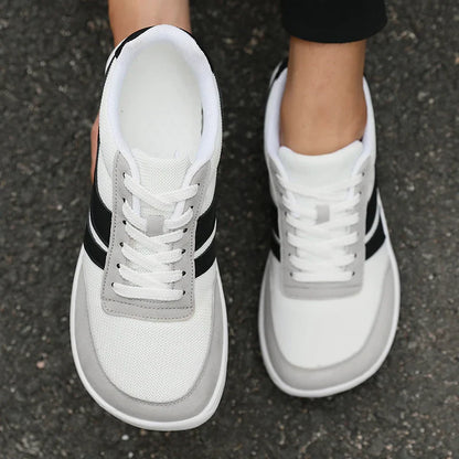 Sapatos Masculinos de Bico Largo Casuais Versáteis com Sola Macia Sapatos de Forma Larga Tênis de Caminhada Malha Respirável Sapatos Confortáveis Estilo Barefoot