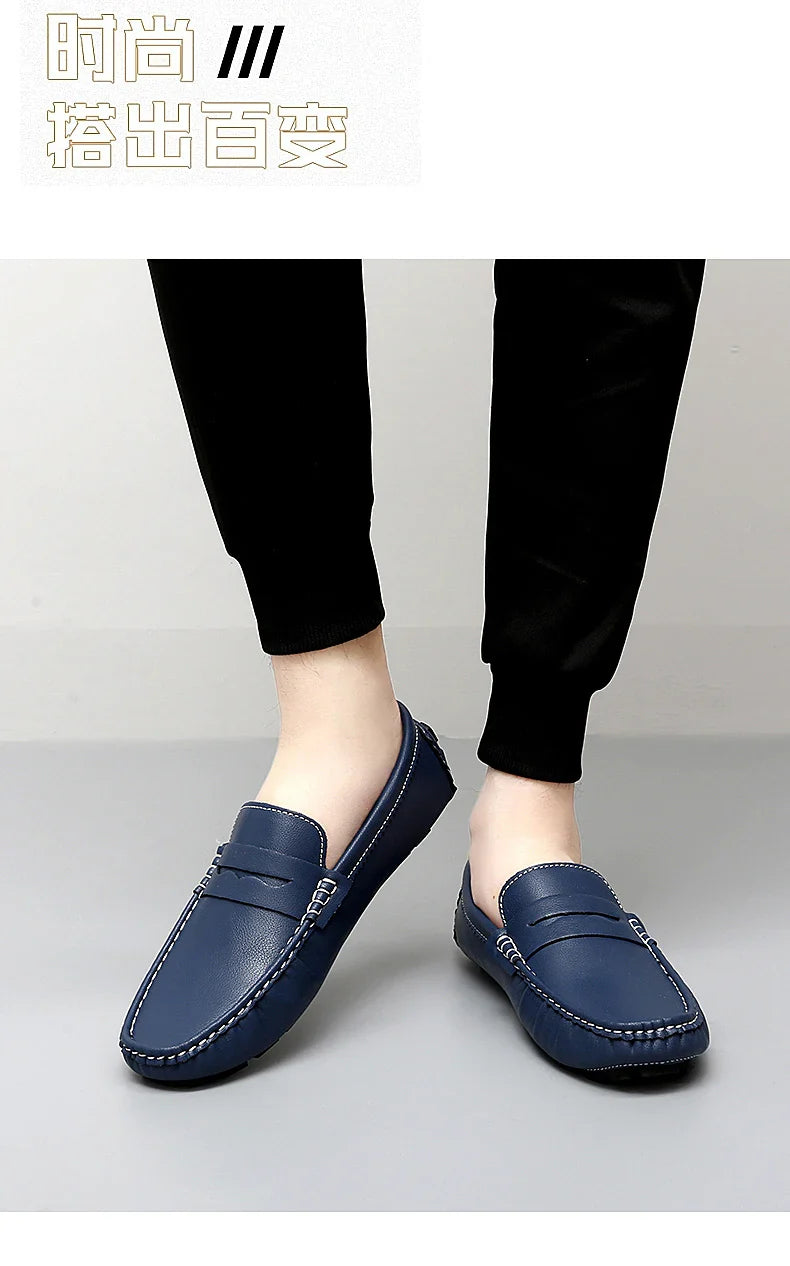 2025 New Handmade Beanie Shoes Men's Soft Sole Lazy Korean Style Trbottomy Easiest for Match Casual Slip-On Driving