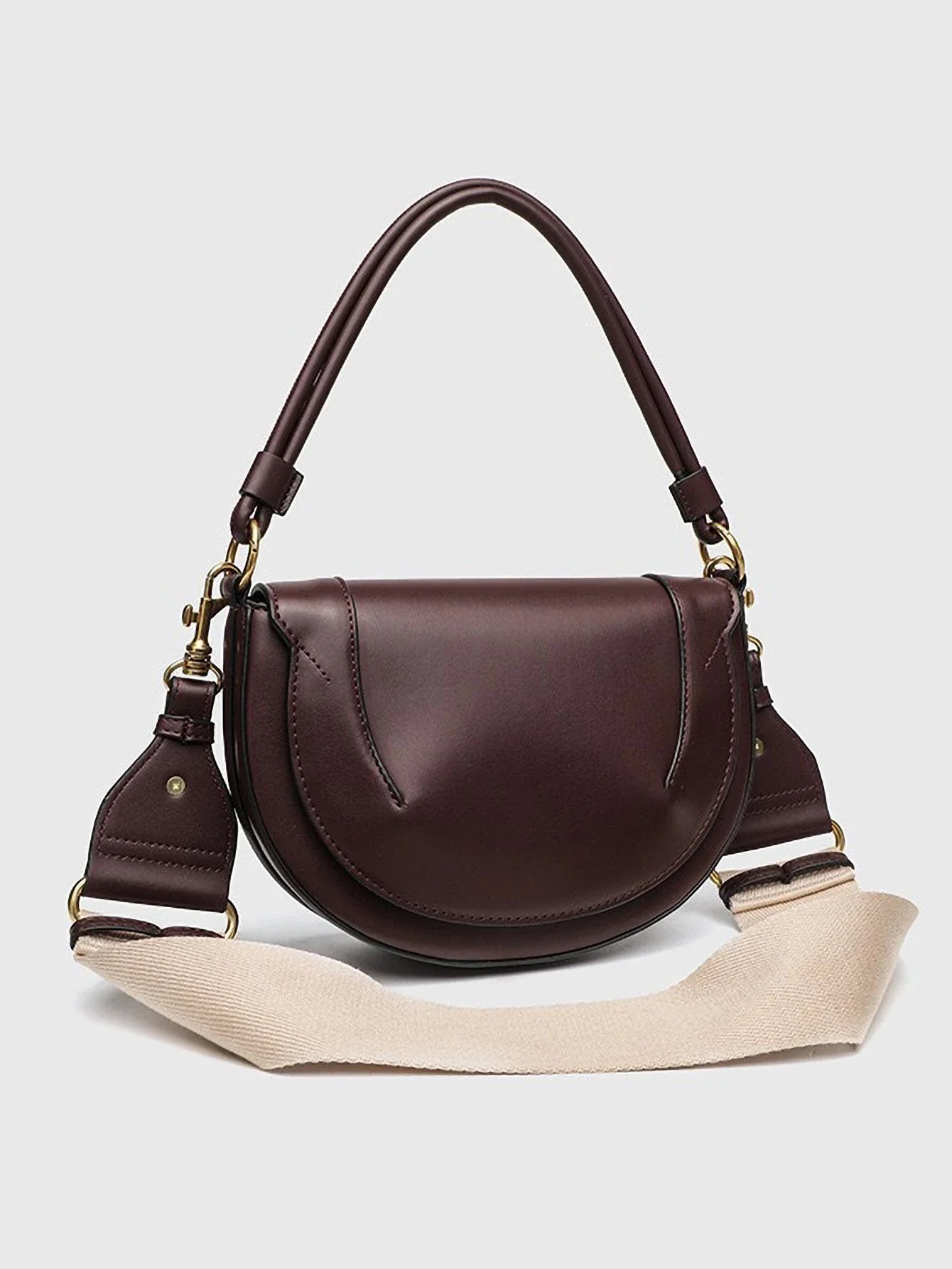 Fashionable and casual hand-held saddle bag, versatile for commuting, single shoulder crossbody bag