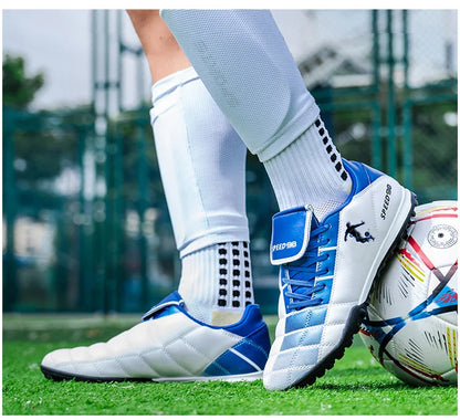 Men Football Boots FG/TF Soccer Shoes Breathable Professional Turf Outdoor Non-slip Long Spikes Adult Training Futsal Sneakers
