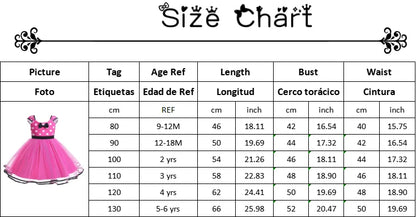 Minni Mouse Baby Girls Dress Fancy Birthday Party Cosplay Costume Polka Dot Cute Carnival Party Easter Costume for 1-5 Years