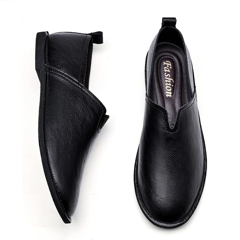 Mocassins Casuais Retrô Masculinos de Sola Macia Confortáveis e Antiderrapantes Feitos à Mão para Sapatos de Negócios Casuais 38-47