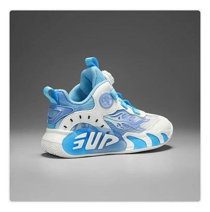 Rotary Buckle Children's Sports Shoes Fashion Orange Sports Shoes For Boys Girls Non-slip Platform Casual Sneakers Kids Trainers