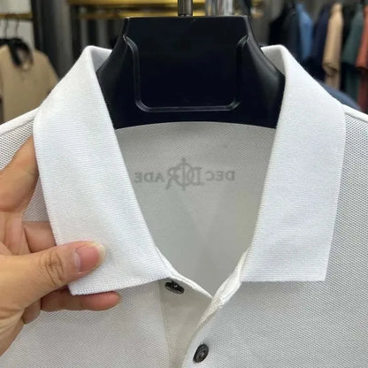 Designer brand 100%cotton short sleeve polo shirt summer trend letter embossed lapel top casual golf T-shirt business men's wear