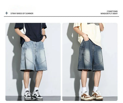 Baggy Denim Shorts Fashion Casual Straight Harajuku Jeans