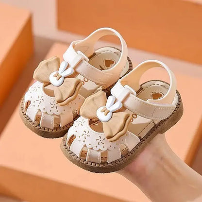2026 Solid Bow Children's Summer Shoes Cute PVC Beach Non Slip Sandals For Baby Girls Footwear Soft Infant Kids Fashion Sandals
