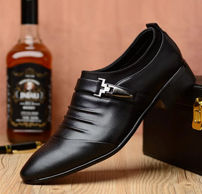 Classic White Men Dress Shoes 2024 Casual Business Leather Shoes for Men Point Toe Wedding Formal Shoes Men Size 46