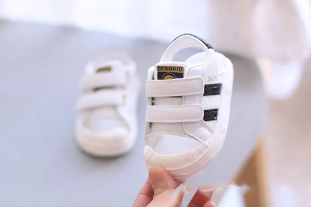 PU Leather Summer Sandals For Children 2024 Trend Fashion Boys Girls Beach Shoes Anti-slippery Soft-soled Toddler Shoes Footwear