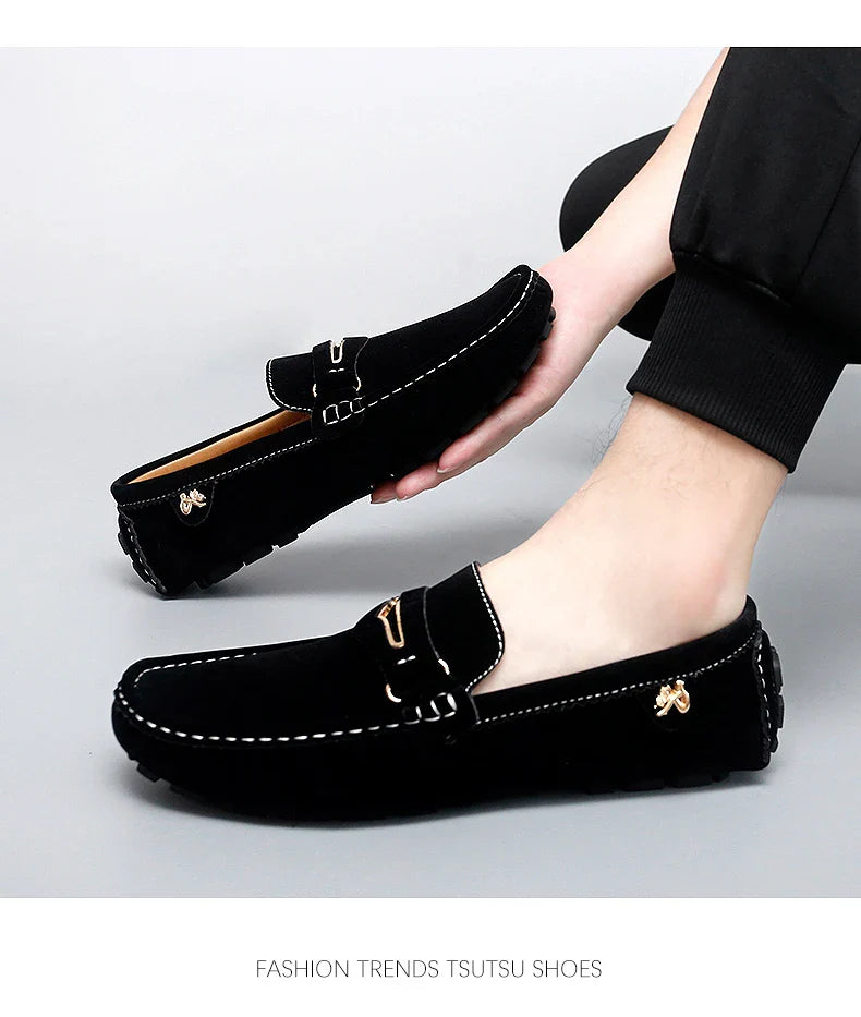 48 Extra Large Size Frosted Couple Style Halloween Gift 2025 Autumn New Beanie Shoes British Style Slip-On Lazy Men's Shoes Driving Lightweight Non-Slip Casual Leather Shoes