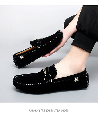 48 Extra Large Size Frosted Couple Style Halloween Gift 2025 Autumn New Beanie Shoes British Style Slip-On Lazy Men's Shoes Driving Lightweight Non-Slip Casual Leather Shoes